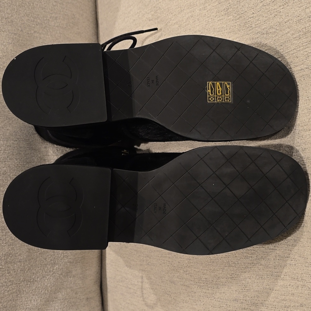 Chanel Women's 22B Ponyhair Mid Calf Combat Boots - Picture 7 of 10